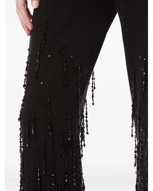 Pantaloni Con Perline di Alberta Ferretti in Black