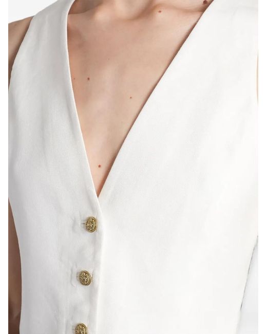 Alice + Olivia Blue Donna Button-Up Vest