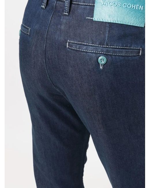 Jacob Cohen Blue Logo-Patch Jeans for men