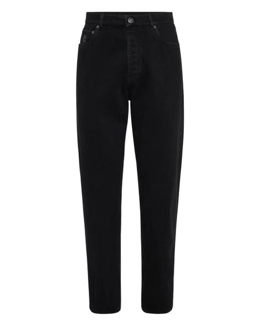 Brunello Cucinelli Jeans Mit Logo-Patch in Black für Herren