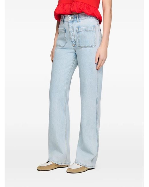 Sandro Blue Straight-Leg Jeans