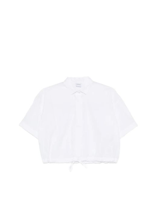 Aspesi White Drawstring-Hem Cotton Shirt