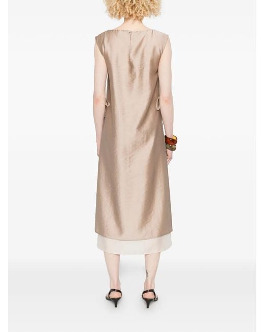 Peserico Natural Robe Sans Manches À Coupe Mi-Longue