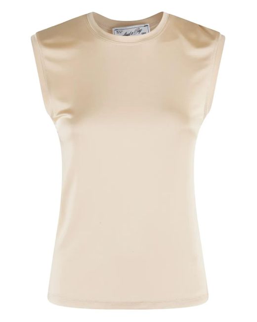 T-Shirt Girocollo di Erika Cavallini Semi Couture in Natural