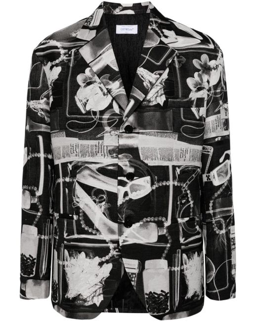 X-ray print blazer di Off-White c/o Virgil Abloh in Black da Uomo