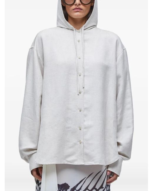 Osklen White Hemd Mit Kapuze