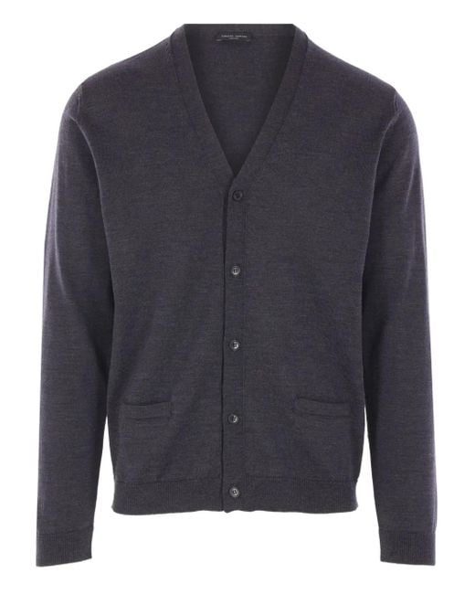 Roberto Collina Wollen Vest in het Blue voor heren