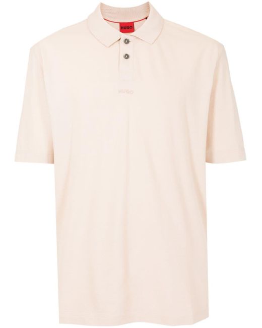 HUGO Natural Logo-print Cotton Polo Shirt for men