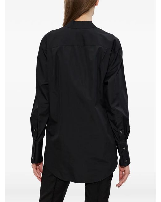Maison Margiela Black Frayed-Edge Tie-Fastening Shirt