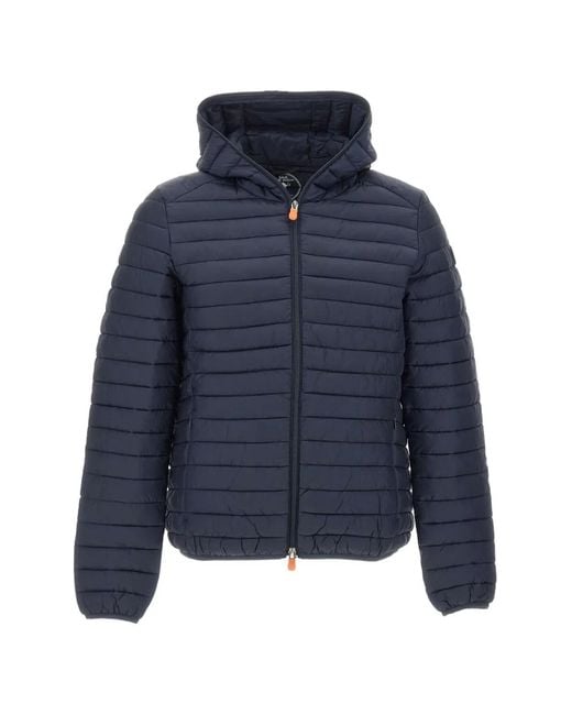 Save The Duck Blue Donald Hooded Quilted Jacket for men