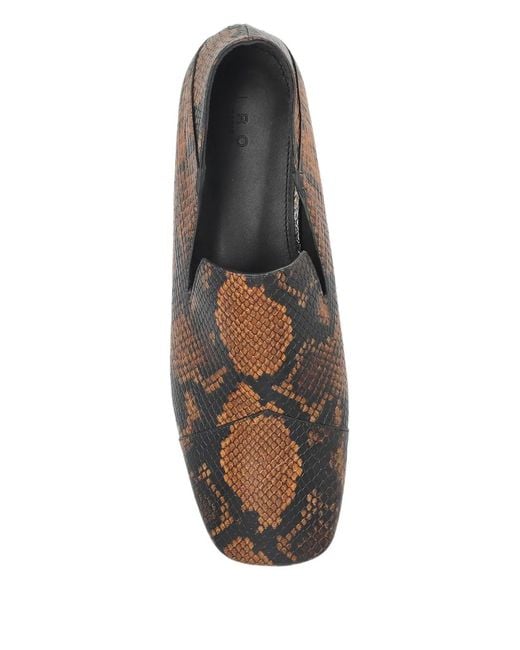 IRO Brown Snakes-Print Loafers
