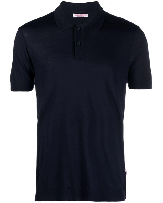 Orlebar Brown Blue Jarrett Fine-knit Polo Shirt for men