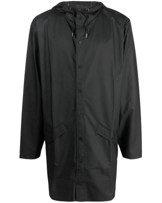 Rains Gray Drawstring Hood Raincoat