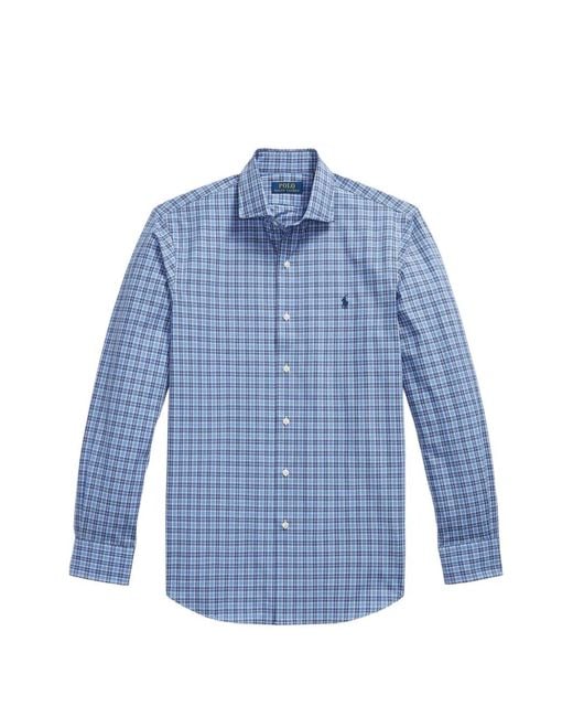 Polo Ralph Lauren Blue Plaid-Pattern Pony-Embroidered Shirt for men