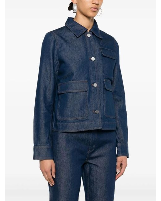 Theory Blue Casual Ls Jkt.Relaxe