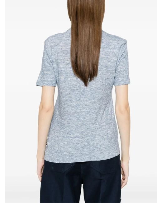 Moncler Blue Logo-Patch T-Shirt