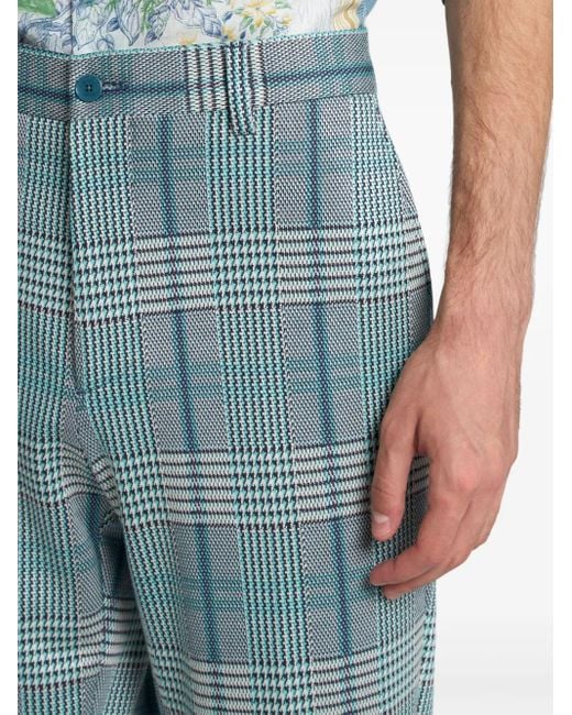 Etro Blue Glen Trousers for men