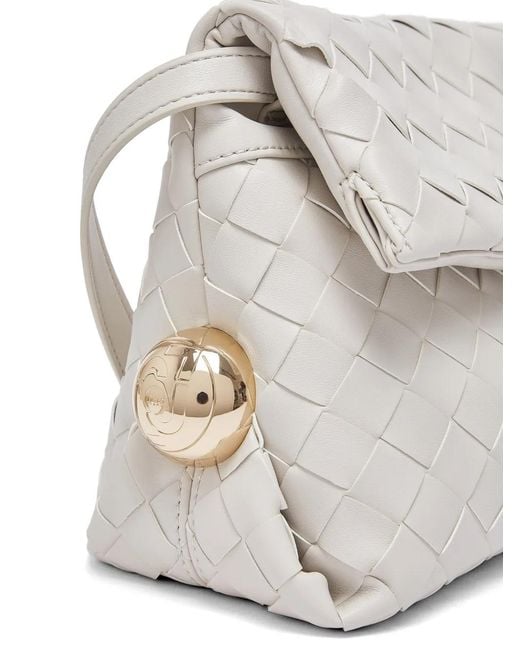 Liu Jo White Mittelgroße Riccy Schultertasche mit Webmuster