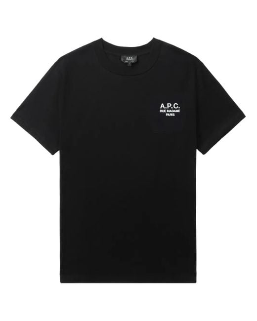 A.P.C. Black Logo-Embroidered T-Shirt for men
