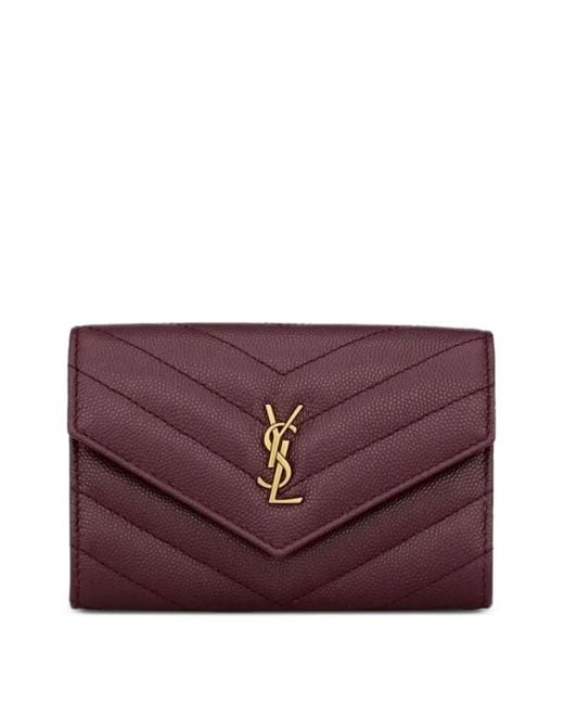 Saint Laurent Purple Quilted Envelope Wallet