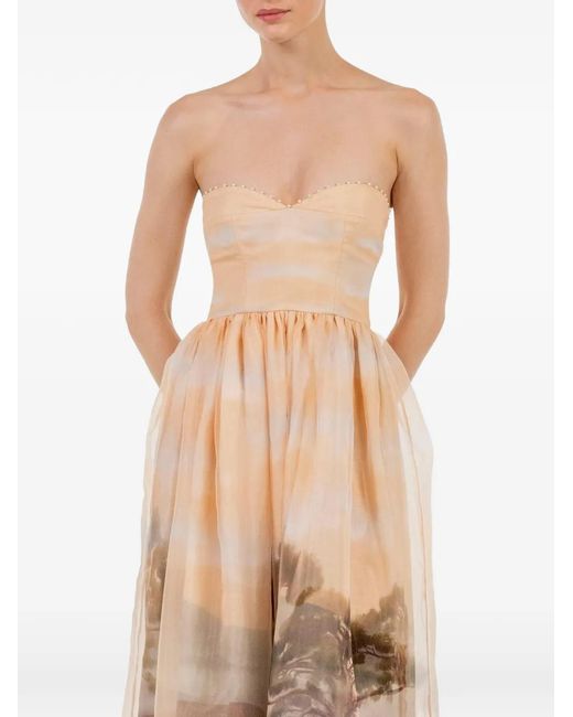 Agua Bendita Natural Tonia Paraiso Strapless Maxi Dress
