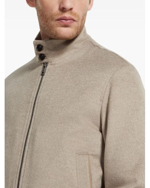 Zegna Natural Cashmere Zip-Fastening Bomber Jacket for men