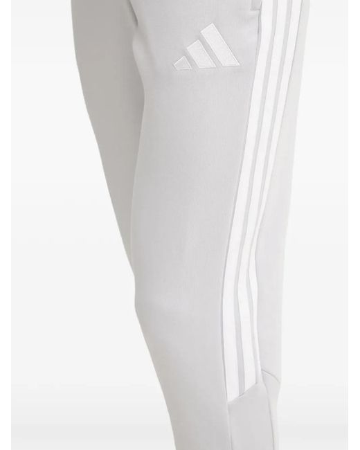 Adidas White Logo-Embroidered Track Pants for men