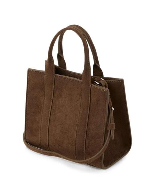 Karl Lagerfeld Brown Mini Rue St-Guillaume Suede Square Tote