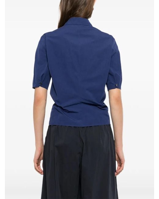 Jil Sander Blue Technical Faille Shirt