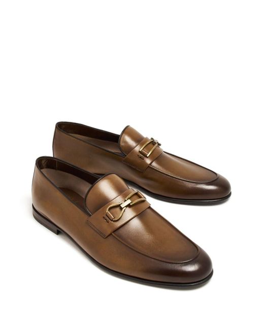 Barrett Brown Sion Fresatura Leather Loafers for men
