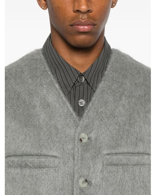 KENZO Gray Buttoned Patch-Pocket Jacket for men