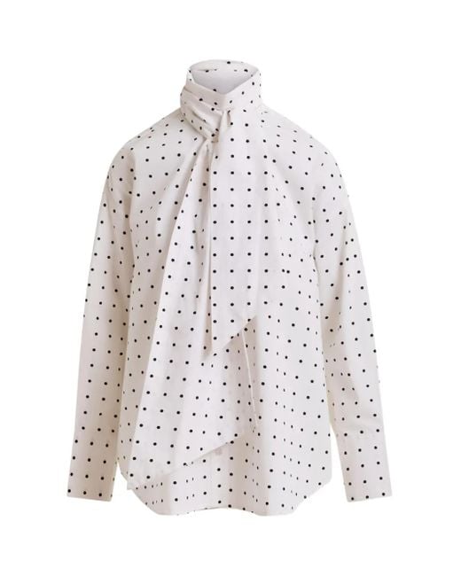 Essentiel Antwerp White Imoverit Tie-Neck Shirt