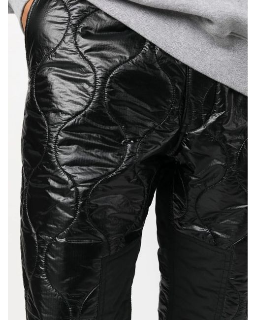 Junya Watanabe Black Quilted Straight-Leg Trousers for men