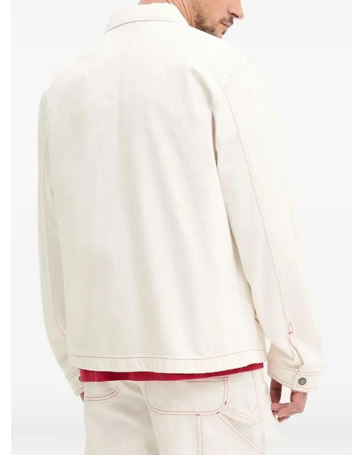 Dickies White Contrast-Stitch Logo-Patch Jacket for men