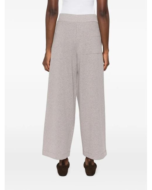 Yerse Gray Wide-Leg Jersey Trousers