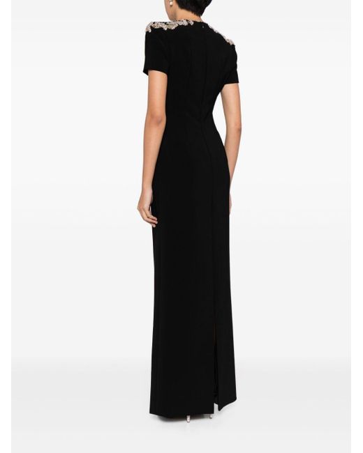 Jenny Packham Black Lana Crystal-embellished Dress