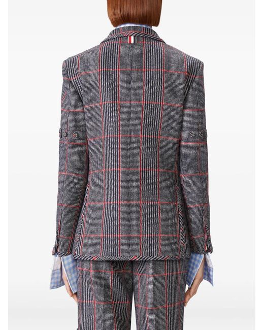 Thom Browne Gray Hunting Tweed Armband Checked Blazer