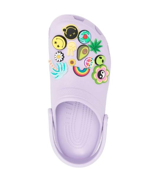 Sandali Slides Con Design Patchwork di CROCSTM in Purple da Uomo