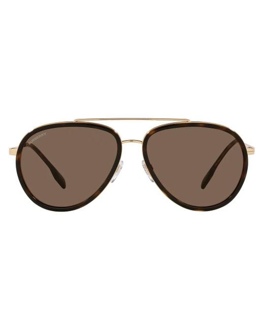 Burberry Brown Oliver Pilot Sunglasses for men