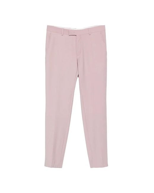Karl Lagerfeld Pink Belt-Loop Tailored Trousers for men