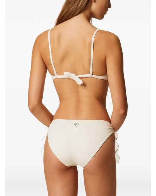Twinset Natural Embroidered Push-Up Bikini Top