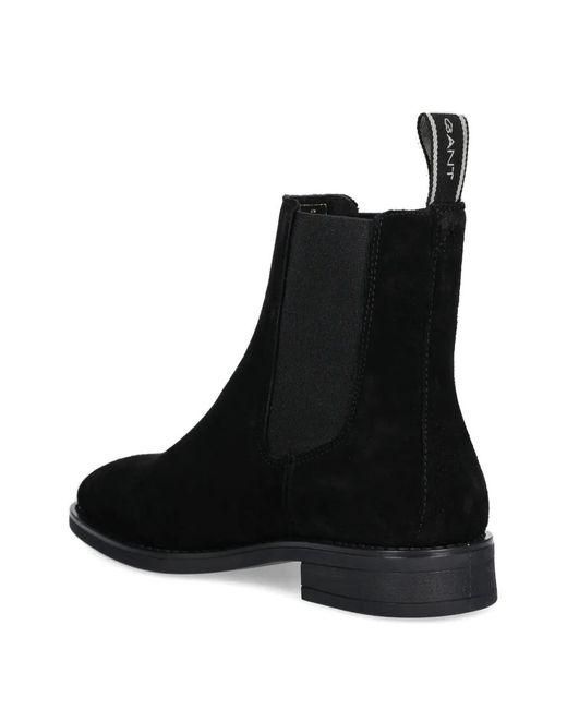 Gant Black Elasticated Panel Pull-Tab Boots