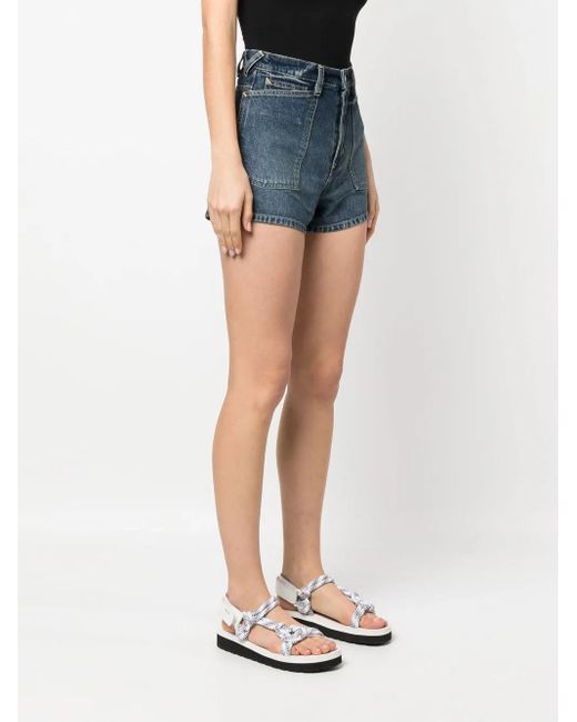 KENZO Blue Logo-Patch Denim Short Shorts