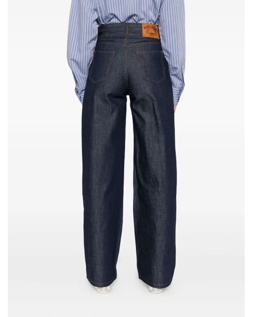 A.P.C. Blue X Marc Jacobs Logo-Embroidered Jeans