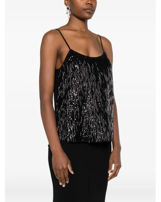 Twinset Black Sequin Fringe Top