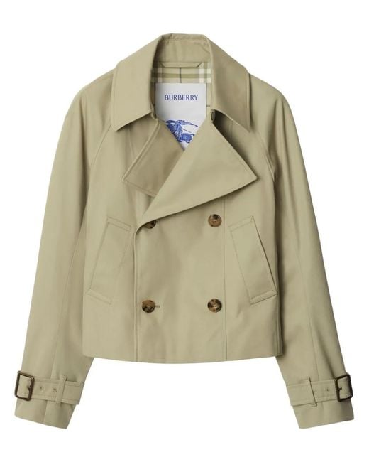 Burberry Green Cotton Blend Trench Jacket