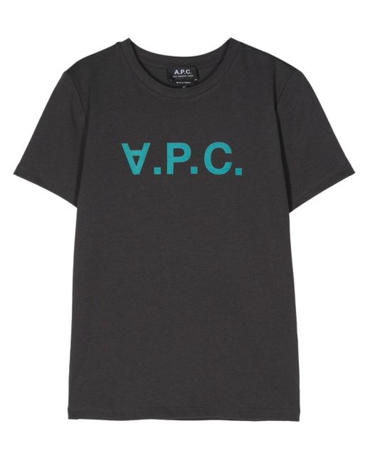 Logo-print cotton T-shirt di A.P.C. in Black