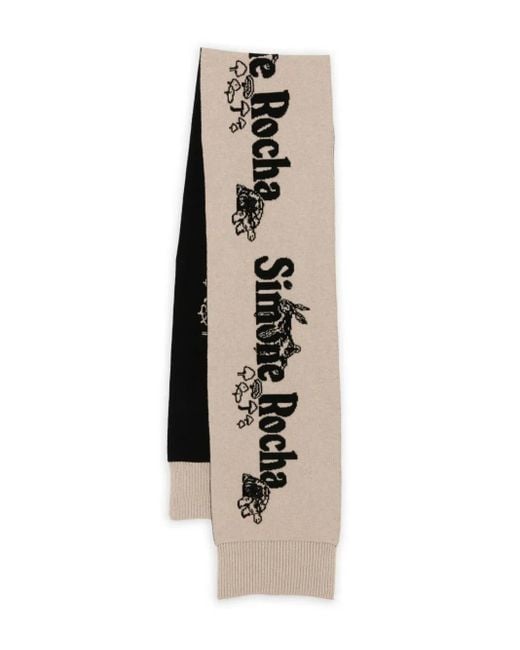 Simone Rocha Gestrickter Schal Mit Grafischem Print in Natural für Herren