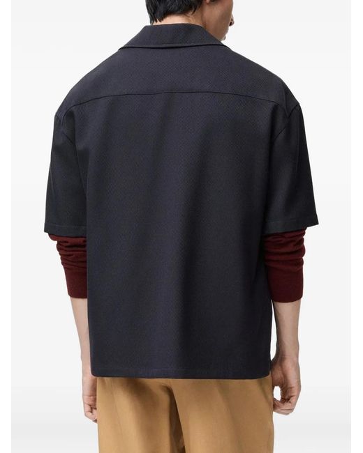 Loewe Blue Logo-Embroidered Shirt for men