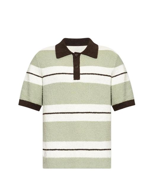 Samsøe & Samsøe Gray Sapedro Striped Knit Polo Shirt for men